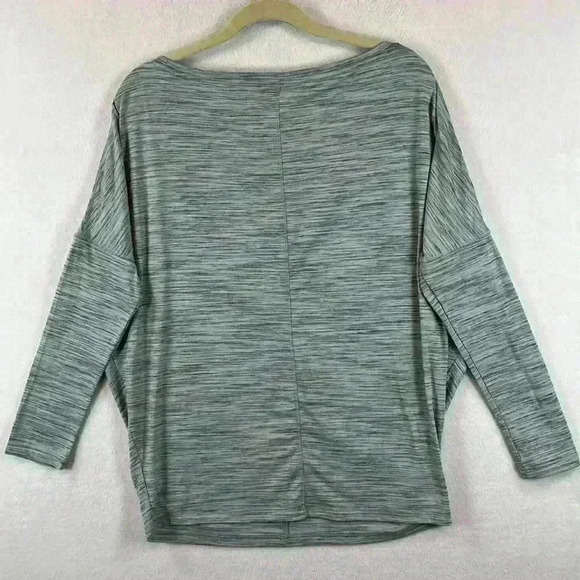 Athleta Top Women’s Medium Essence Flow Spacedye Blue Boat Neck - Picture 2 of 9